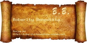 Boberity Benedikta névjegykártya
